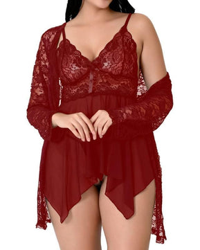 Women's Stylish Net Babydoll Lingerie Nighty Set for Women -Lingerie Honeymoon Nightwear Anniversary Dress for Girls & Women |