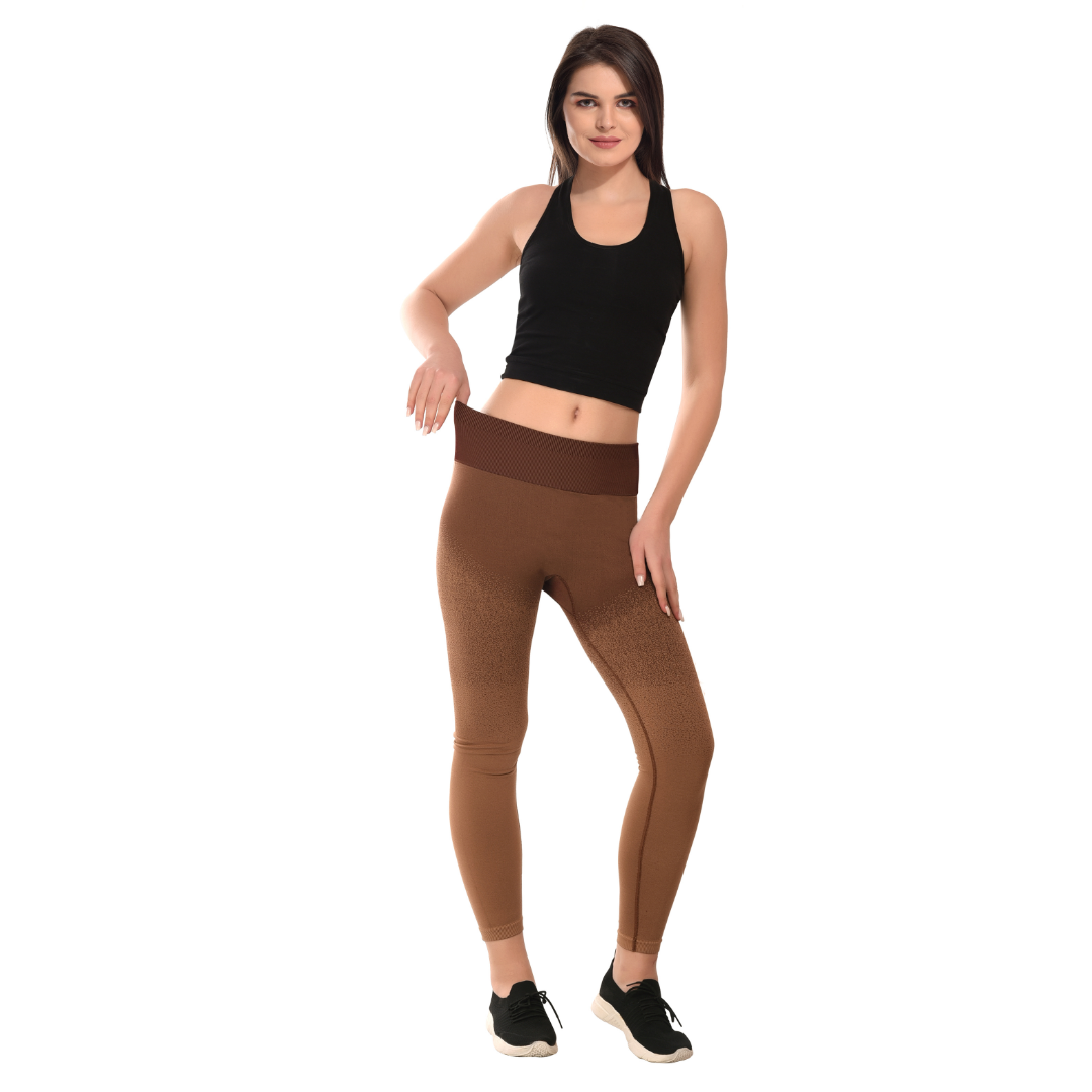 Seamless moisture-control Leggings Tights Brown