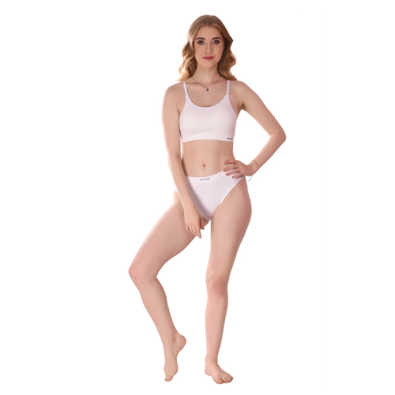 Hosiery Non-Padded White Printed Bra Panty Set, For Inner Wear