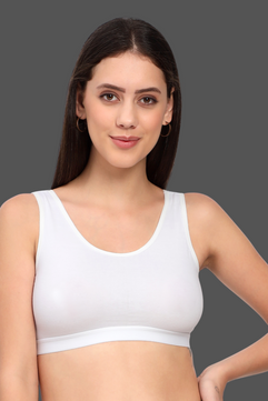 Sports Cotton Bra Women | Gym Bra | Jogging Bra | White