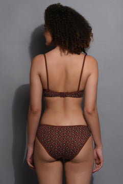 LINGERIES FOR WOMEN'S BROWN POLKA PRINT