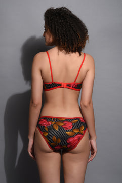 Non Padded Lingeries set  Black and Red 333