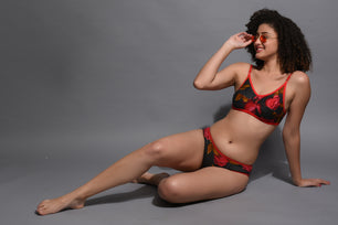 Non Padded Lingeries set  Black and Red 333