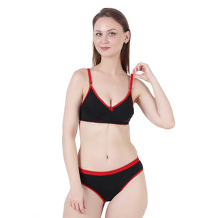 LINGERIES SET FOR WOMEN'S BLACK COLOR - 777 COTTON